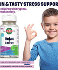 KAL Relax-a-Saurus, Stress Support Supplement for Kids, L-Theanine for Children with Herbal Stress Relief & Relaxation & Blend, Delicious Natural Grape Flavor, 60-Day , 30 Chewables