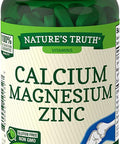 Calcium Magnesium Zinc Supplement | 90 Caplets | Non-GMO, Gluten | by Nature's Truth