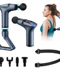 ELEVANZA 3-in-1 Massage Gun Extended Handle & Belt with 12 Speed Levels & 4 Replaceable Heads for Athletes, Gym Recovery and Seniors Back Pain