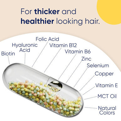 Moerie Ultimate Hair Boost Supplement For Women & Men - Hair, Skin, Nails Vitamins With Biotin & Minerals For Hair Health - Thicker Hair - 60 Capsules