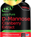 Hcl Herbal Code Labs D-Mannose With Cranberry Extract Capsules 1500Mg Super Strength Pills Fast-Acting Uti Urinary Tract Bladder Health Supplement