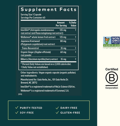 Gaia Herbs Metabolic Activator - Natural Energy Supplement For Metabolism Support - Made With Panax Notoginseng & Astragalus Extract - From Dairy, Soy & Gluten - 60 Capsules (60 Servings)
