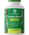 Amazing Grass Greens Blend Superfood Capsules: Super Greens with Spirulina, Chlorella, Beet Root Powder, Digestive Enzymes & Probiotics, 150 Capsules (Packaging May Vary)