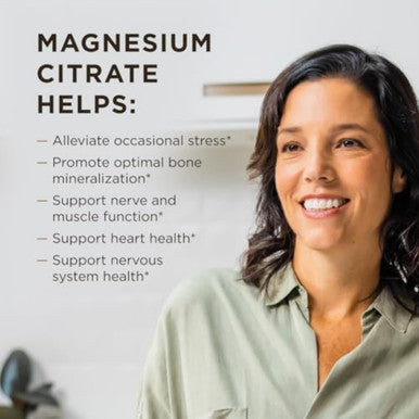 Solgar Magnesium Citrate 120 Tablets - Promotes Healthy Bones - Supports Nerve & Muscle Function - Non Gmo Vegan Gluten Free Dairy Free Kosher - 60 Servings