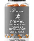 Eu Natural Primal Joint & Mobility Support - Advanced Joint Support Supplement for Women and Men - Turmeric Boswellia Ginger and Boron for Whole-Body Flexibility Joint Health & Comfort - 60 Veg Soft Capsules