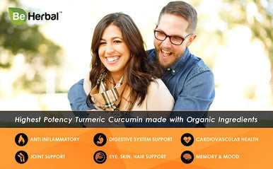 BE HERBAL Organic Turmeric Curcumin 1500mg with Black Pepper & Ginger - The Most Potent Certified Organic Turmeric Curcumin Supplement with 95% Curcuminoids - 120 Veg Capsules (120)
