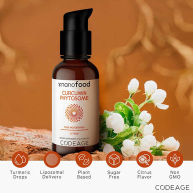 Codeage Liposomal Curcumin Phytosome Liquid Supplement Turmeric Curcumin Vegan Liquid Drops Plant-Based Curcuma Longa Dropper Curcumina Sunflower Phospholipid Sugar- Citrus Flavor 2 fl oz