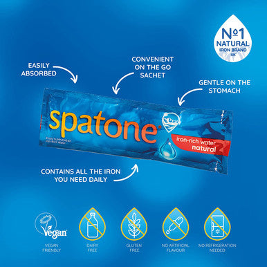 Spatone Natural Liquid Iron Supplement Original Flavour, 42 Sachets, 3 Packs Of 14