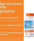 Doctor'S Best High Absorption Iron Tablet With Ferrochel Gentle On The Stomach Immune Health Blood Health 27 Mg