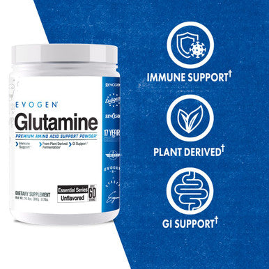 Evogen Glutamine - Premium Recovery Amino Acid | Supports Muscle Recovery | L-Glutamine | Unflavored | 60 Servings