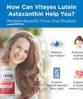 Viteyes Lutein Astaxanthin Relieve Eye Fatigue Hydrate Firm Skin Blue Light Protection Immune Support 20 mg Lutein 4 mg Astaxanthin Eye Vitamins Doctor Trusted Brand 30 Capsules