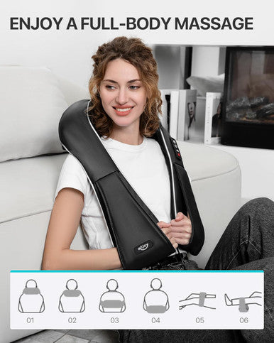 Alljoy Shiatsu Back And Neck Massager With Heat, Deep Tissue 3D Kneading Massage Pillow For Shoulder, Legs, Foot, And Body, Relax Gifts For Women Men Mom Dad