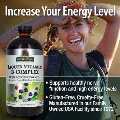 Nature'S Answer Liquid Vitamin B-Complex Supports Healthy Energy Levels | Promotes Healthy Nerve Function | All-Natural Tangerine Flavor | Gluten- & Benzoate- 16oz