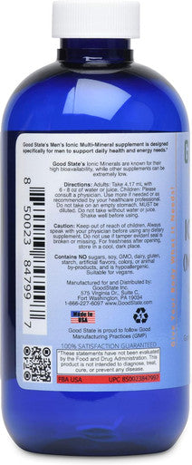 Good State Ionic Man Men'S Liquid Ionic Multi Mineral Vegan Dietary Supplement 15 Different Minerals (8 Oz.)