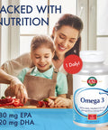 KAL Omega 3 | Omega-3 Fish Oil for Healthy Heart, Joint & Brain Support | 180mg EPA, 120mg DHA (120 CT, 120 Serv)