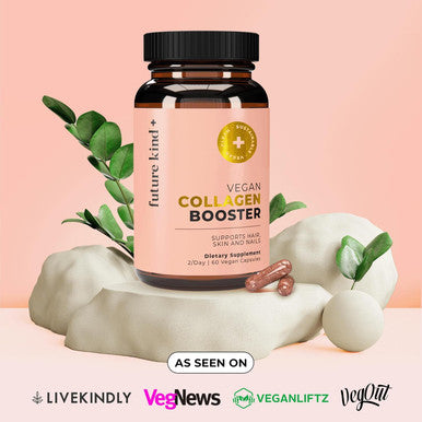 Future Kind Vegan Collagen (60 Vegan Capsules In Glass Bottle) Aids In Collagen Production Collagen Pills For Women and Men With Biotin And Vitamin C Collagen Pills For Women Hair Skin Nails