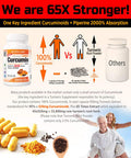 Vita-Age Max. Strength 65X Highest 33800mg 95% Turmeric Curcumin per Capsule + Black Pepper 2,000% Bioavailable, 60 Capsules, 2 Months Supply