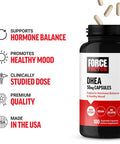 Force Factor DHEA 50mg DHEA Supplement for Women and Men to Support Hormone Balance and Healthy Mood Premium Quality Vegan Friendly Non-GMO 100 Vegetable Capsules