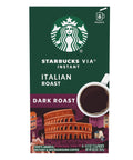 Starbucks VIA Instant Coffee, Dark Roast Coffee, Italian Roast, 100% Arabica, Single-Serve, 1 Box (50 Packets) | 100% Arabica instant coffee packets; Italian Roast dark roast; 1 box, 50 packets