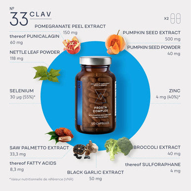 Clav Prostate Health Supplement For Men With Saw Palmetto, Pumpkin Seed, Black Garlic, Nettle Extract, Zinc & Selenium - 120 Capsules - Urinary Health & Prostate Support