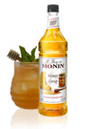 Monin - Honey Syrup, Smooth Sweet Honey Flavor, Great for Teas, Lemonades, Cocktails, & Coffee, Gluten-Free, Non-GMO (1 Liter)