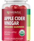 Organic Apple Cider Vinegar Gummies with The Mother Metabolism Stomach Control Energy Support Vegan NonGMO Natural Apple Flavor 60 Count