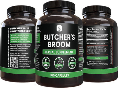 PURE ORIGINAL INGREDIENTS Butcher'S Broom (365 Capsules), No Magnesium Or Rice Fillers, Always Pure, Lab Verified