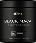 Terra ELMNT 40,000mg 40x Strength Organic Black Maca Root with Ashwagandha - Highest Potency Black Maca Root Capsules for Men - 100% Pure Maca Peruana Powder Organic, Gelatinized, Non-GMO - 60 Pills