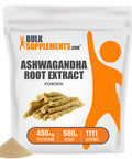 BulkSupplements Ashwagan Root Extract Powder - Herbal Supplement, Ashwagan Powder - - 450mg , 1111 Servings (500 Grams - 1.1 lbs)