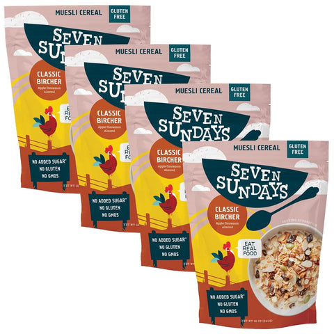 Seven Sundays Muesli Cereal, Wild and Free Blueberry Chia Buckwheat, 32 Oz Bag (Pack of 4), Gluten Free, 0g Refined Sugar, Enjoy Warm, Cool or as Overnight Oats