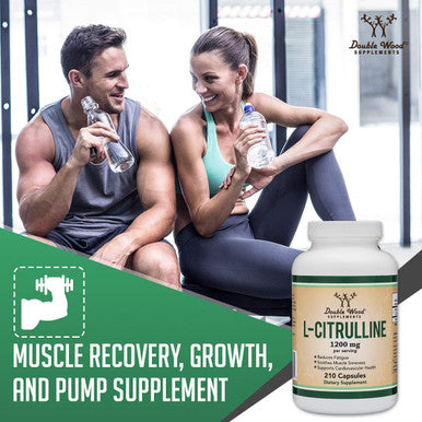 L Citrulline Capsules 1200mg Per Serving 210 Count LCitrulline Increases Levels of LArginine and Nitric Oxide Muscle Recovery Supplement Improve Muscle Pump by Double Wood Supplements
