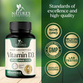 Nature'S Nutrition Vitamin D3 Supplement 5000iu (125 mcg) - High Potency Vitamin D Dietary Supplement for Bone Teeth Muscle and Immune Health Support - Rapid Absorption D3 Softgel Non-GMO Gluten - 60 Softgels