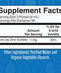 Maryruth Organics Infant Liquid Ionic Zinc with Organic Glycerin Zinc Sulfate for Immune Support Vegan Formulated for Ages 0-12 Months 1 Month Supply 2 Fl Oz