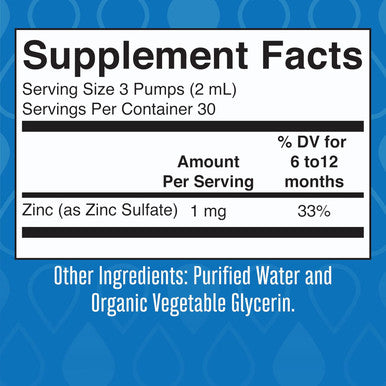 Maryruth Organics Infant Liquid Ionic Zinc with Organic Glycerin Zinc Sulfate for Immune Support Vegan Formulated for Ages 0-12 Months 1 Month Supply 2 Fl Oz