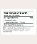 Thorne - Lysine - Supports Immune Skin & Bone Health - Promotes Collagen Formation - L-Lysine Amino Acid Supplement - Third-Party Certified - Gluten Dairy & Soy-Free 60 Capsules