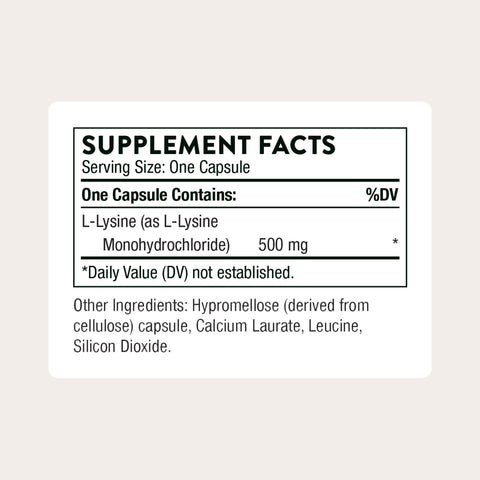 Thorne - Lysine - Supports Immune Skin & Bone Health - Promotes Collagen Formation - L-Lysine Amino Acid Supplement - Third-Party Certified - Gluten Dairy & Soy-Free 60 Capsules