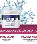 MAJESTIC PURE Glycolic Acid Pads for Face & Body - 20% Resurfacing Exfoliating Pads with Vitamin C,E,B5,AloeJuice, GreenTea & Rosemary Oil - For Skin Tone, Acne, Fine Lines & Dark Spots - Peel Pads 60