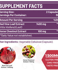 SUSTAINANCE Red Vine Leaf Extract 1400Mg & Horse Chestnut Extract 100Mg Supplement Diet For Leg Vein Circulation Heart Skin (60 Capsules)