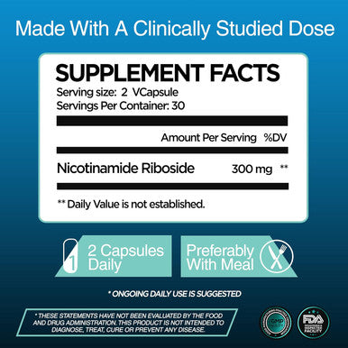 Liposomal Nr 300Mg Nicotinamide Riboside Supplement Advanced Nad Boost For Cellular Energy And Mitochondrial Function Gluten Free, Vegan, Usa Made, Non-Gmo 60 Capsules