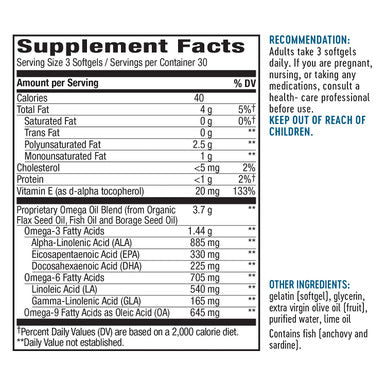 Nature'S Way Mega 3/6/9 Omega Blend, Non-Gmo, Fish | Flax | Borage | Oils, Lime Flavor, 90 Count