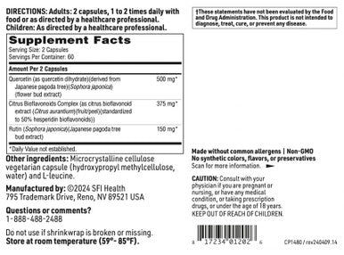 Klaire Labs Bioflavonoid Complex - Immune, Cardiovascular & Antioxidant Support Supplement with Citrus Bioflavonoids, Quercetin & Rutin (120 Capsules)