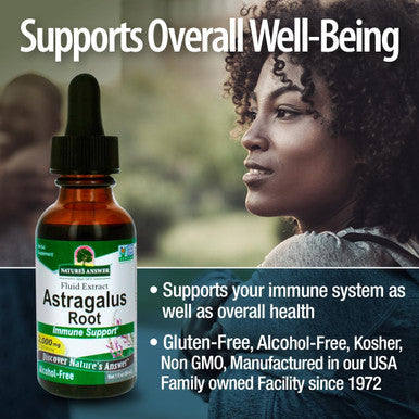 Nature'S Answer Astragalus Root 1oz Extract | Promotes Overall Wellbeing | Super Concentrated 2000mg | Alcohol- Gluten- Kosher & No Preservatives | Single Count