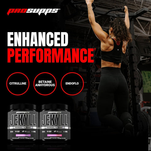 Prosupps Dr. Jekyll Performance Pre Workout Powder - Low-Stimulant Preworkout Supports Muscle Gain Focus & Energy - Caffeine- Gym & Fitness Supplements (Blackberry Lemonade 30 Servings)