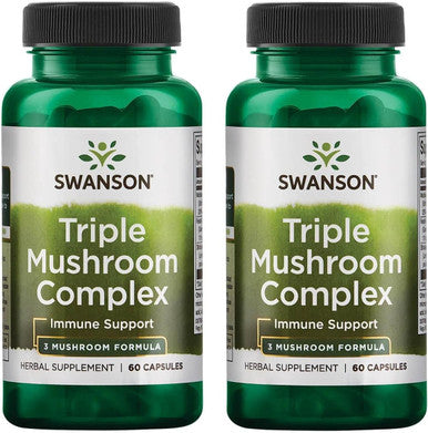 Swanson High-Potency Triple Mushroom Standardized Complex 60 Capsules (2 Pack)