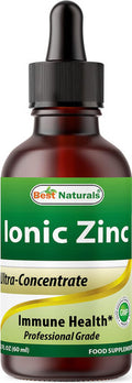 Best Naturals Ionic Liquid Zinc - Immune Support - High Bioavailability - Glass Bottles 2 OZ (60ml)
