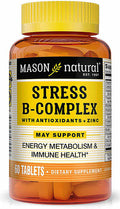 Mason Natural Stress B-Complex with Antioxidants + Zinc - Healthy Energy Metabolism, Improved Immune Health, Dual Action Formula, 60 Tablets