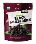 Berrilys Organic Dried Mulberries, Black, Dried Mulberry, Non-GMO, Unsulfured, Raw, 10 oz, Healthy Snacking, Great Ingredient for Baking Purposes, Vegan, Natural