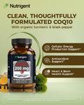 Nutrigent Coq10 200Mg Capsules With Organic Turmeric & Black Pepper Antioxidant Support Heart & Brain Health Cellular Energy Production Clean Label Formula 60 Day Supply