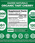 Zazzee Usda Organic Tart Cherry 10:1 Extract, 3000 Mg Strength, 120 Vegan Capsules, 4 Month Supply, Standardized, Concentrated 10
