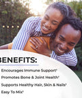 Collagen Powder for Women Men Vitamin C Elderberry Collagen Peptides Protein for Hair Growth Skin Nails Joint Bone Immune Support Defense Easy Mixing Amino Acids Keto Supplement 30 Days